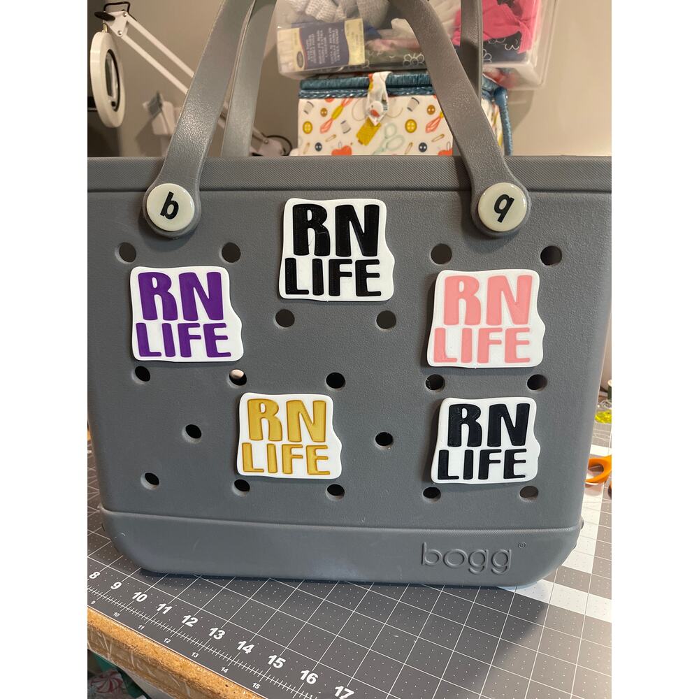 Lot of 5 Slightly Imperfect RN Nurse Themed Bogg Bag Charms